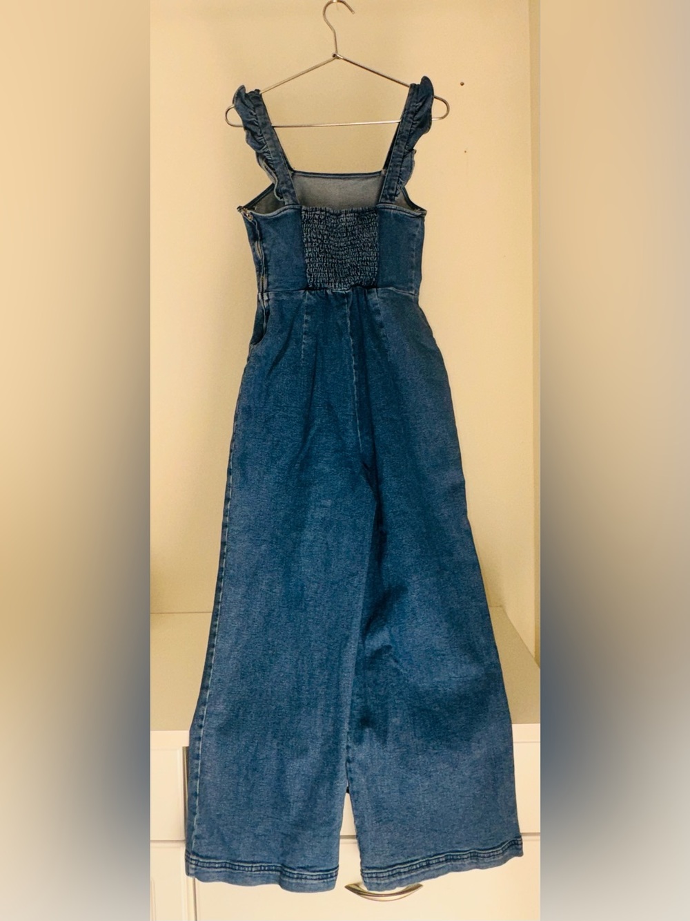 BDG Urban Outfitters Emmey Ruffle Denim Jumpsuit - Picture 2 of 8
